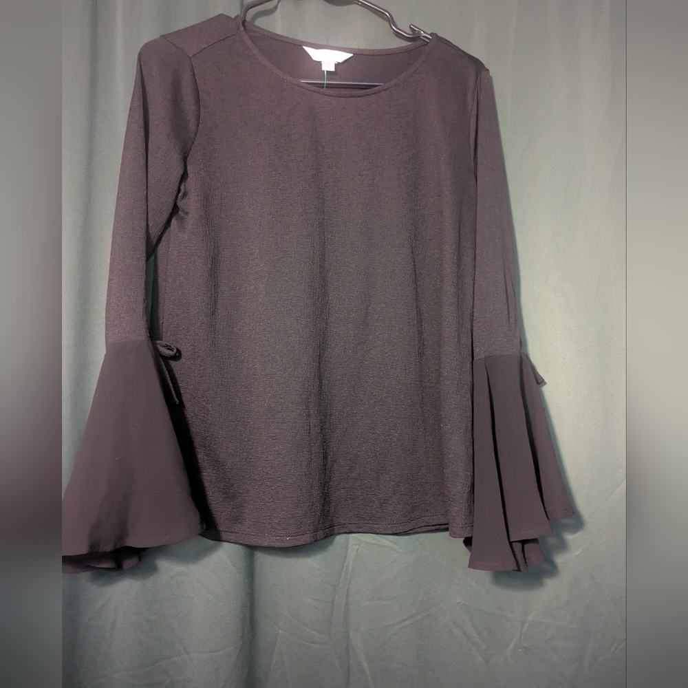 LC Lauren Conrad Purple Bell Sleeve Blouse